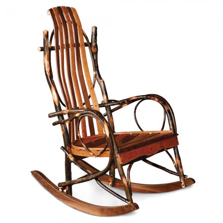 Hickory Rocker with Cherry and Walnut Slats